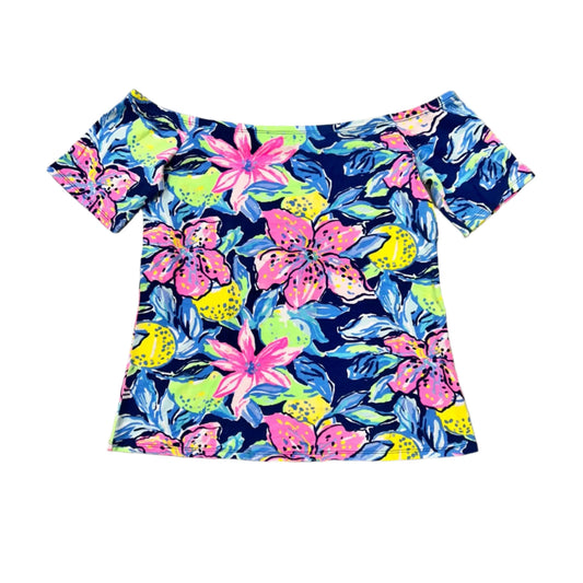 Top Short Sleeve Designer By Lilly Pulitzer In Floral Print, Size: S
