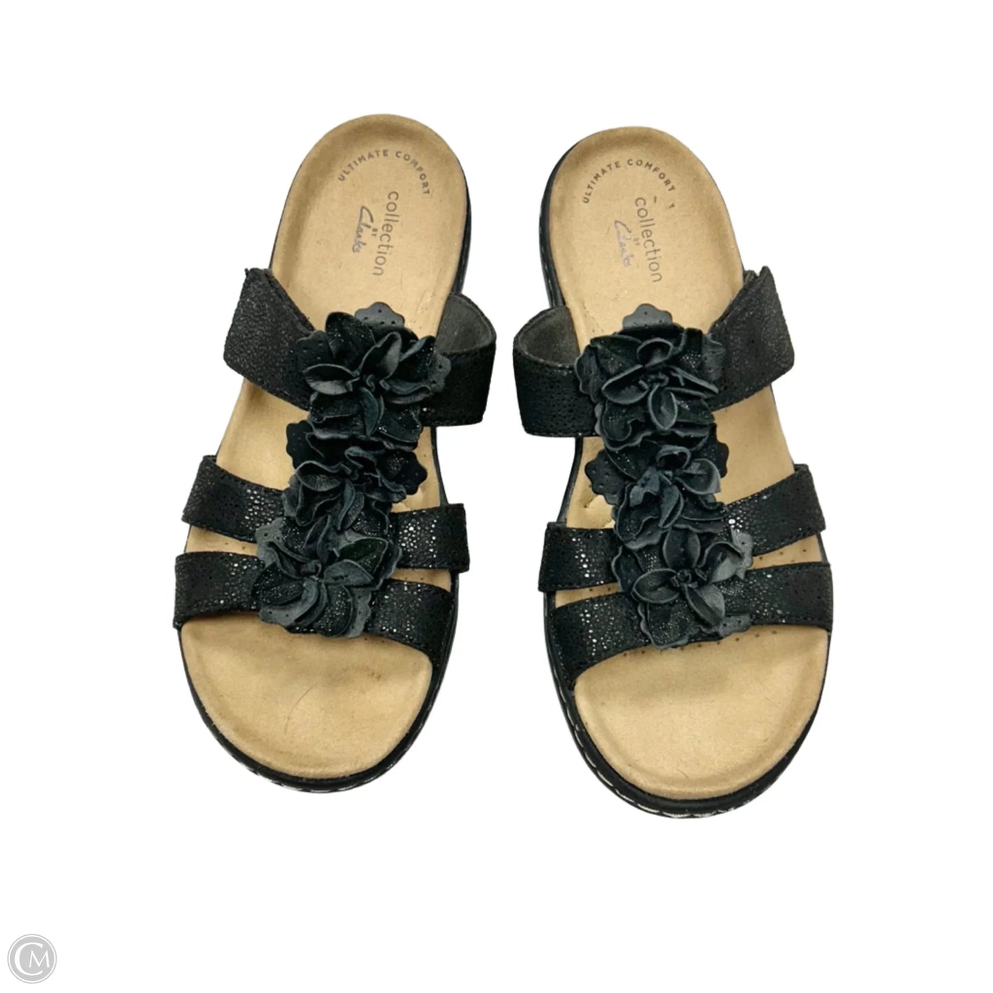 Sandals Flats By Clarks In Black, Size: 6.5