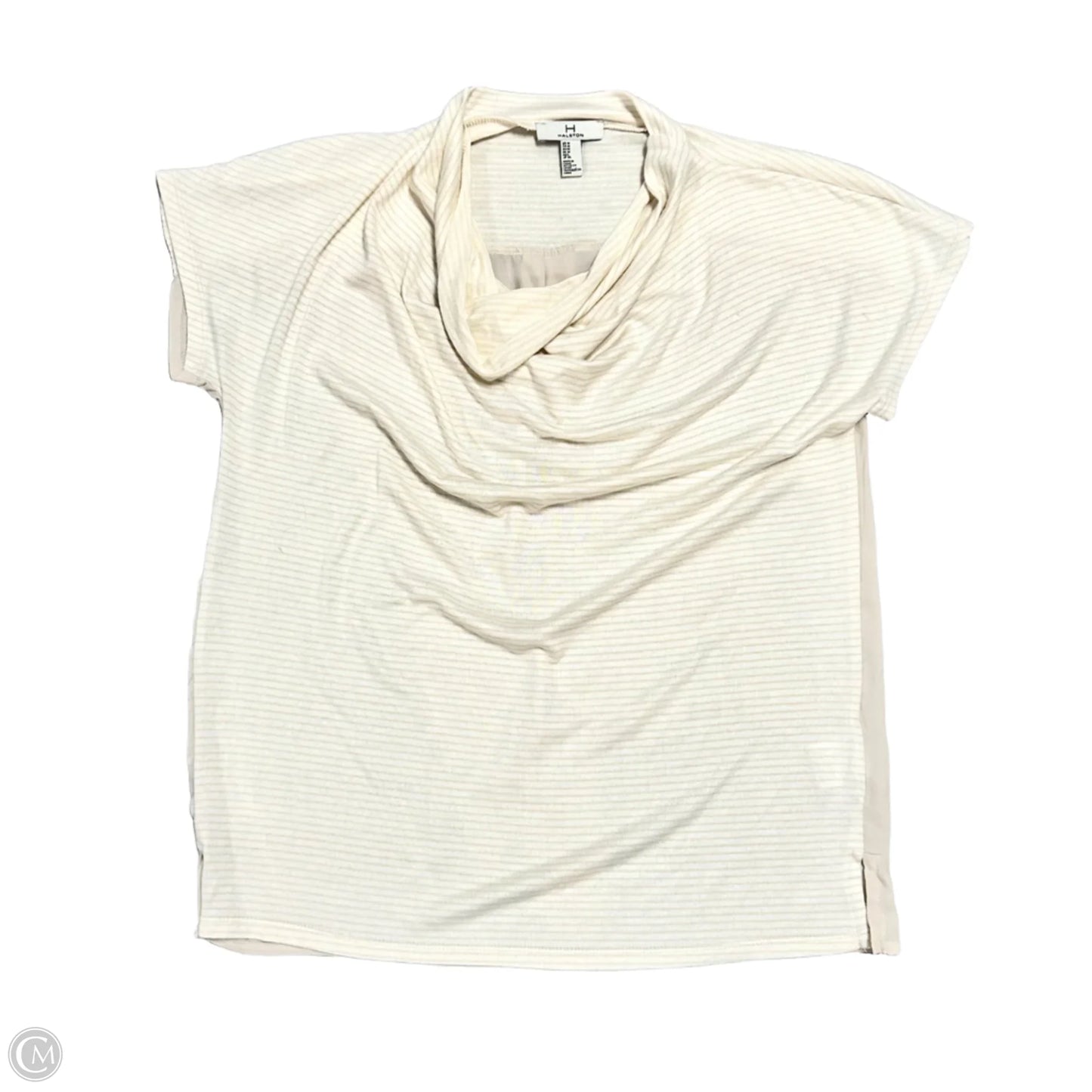 Top Short Sleeve Designer By Halston In Tan, Size: M