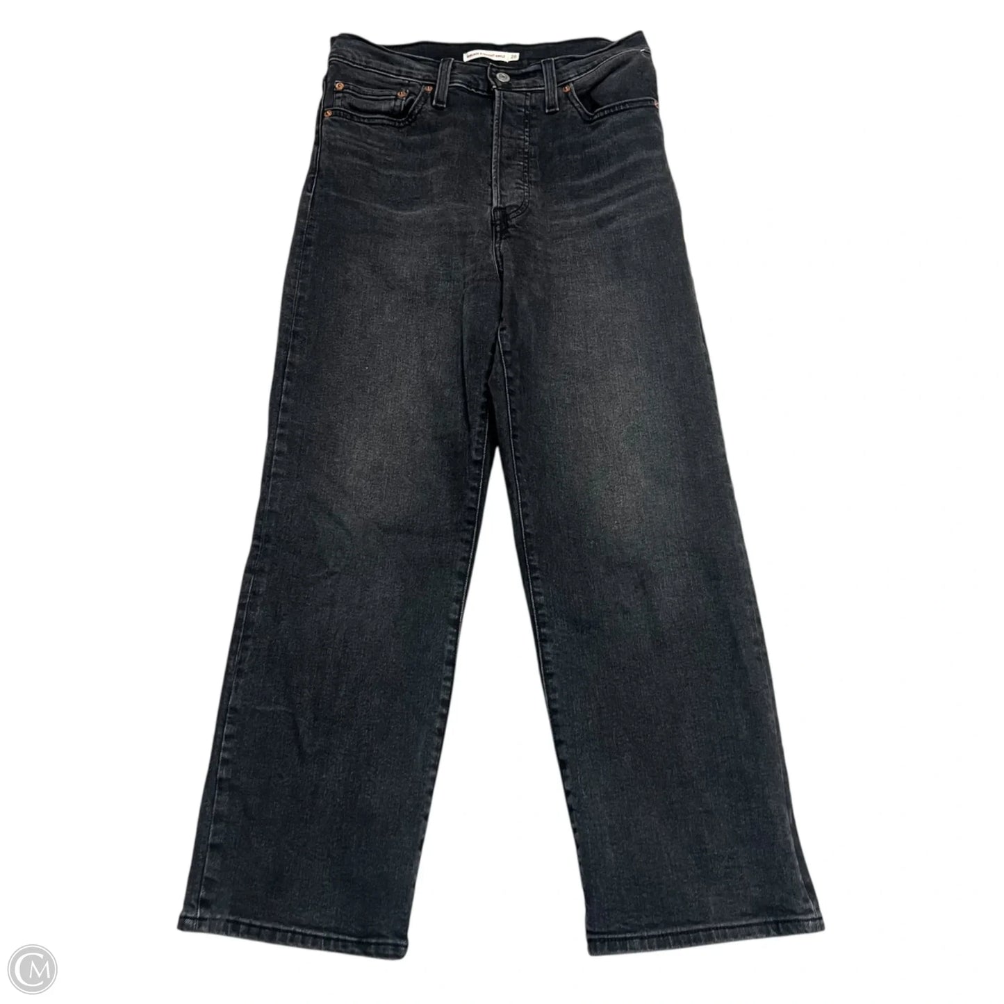 Jeans Straight By Levis In Black Denim, Size: 6