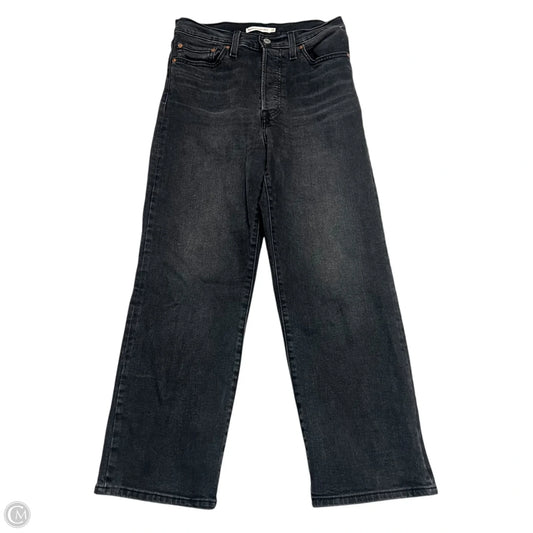 Jeans Straight By Levis In Black Denim, Size: 6