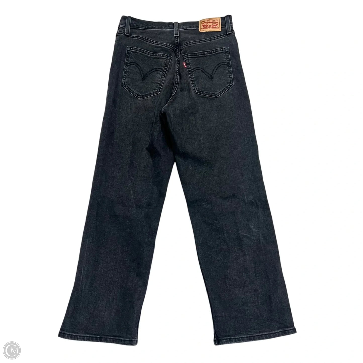 Jeans Straight By Levis In Black Denim, Size: 6