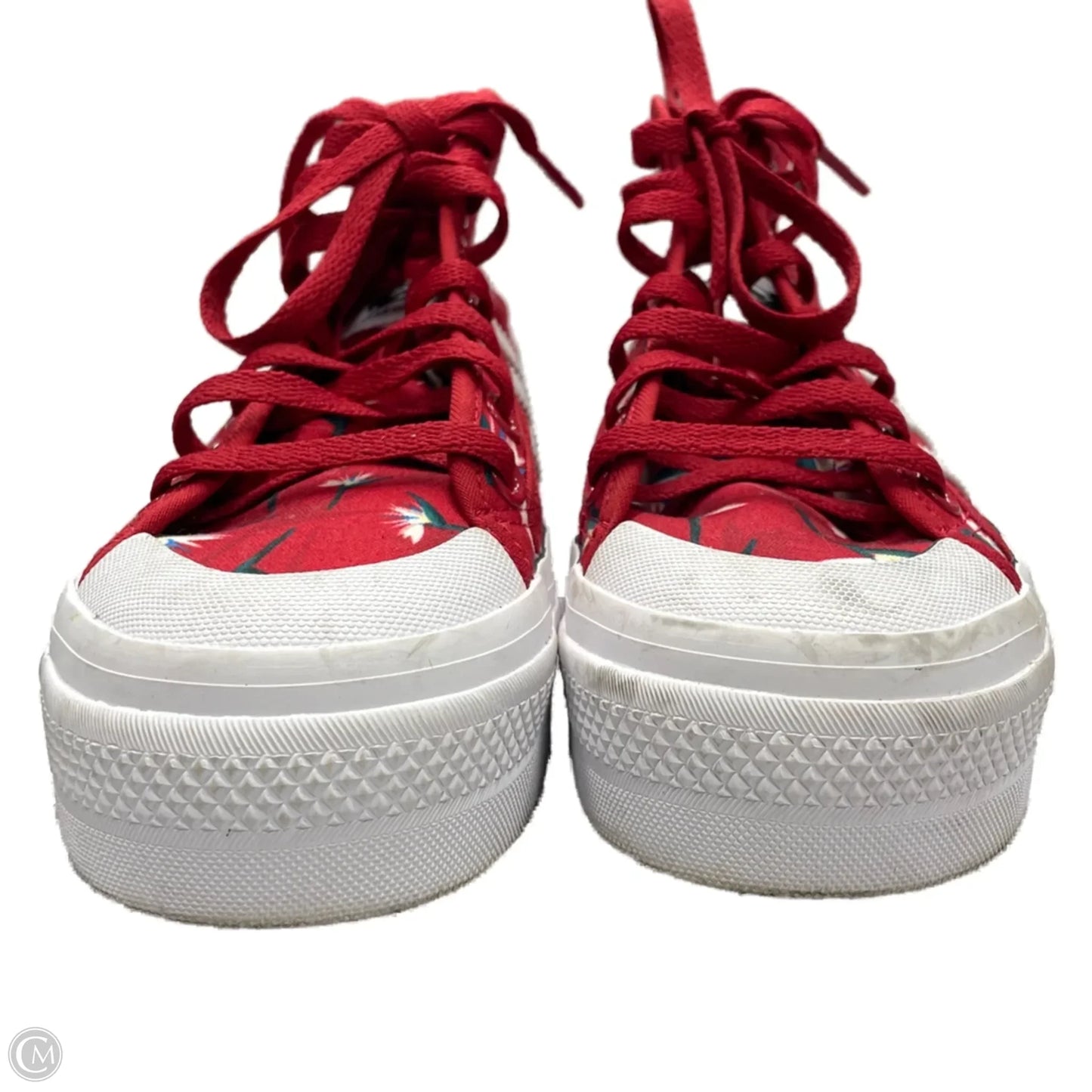 Shoes Sneakers By Adidas In Red & White, Size: 5