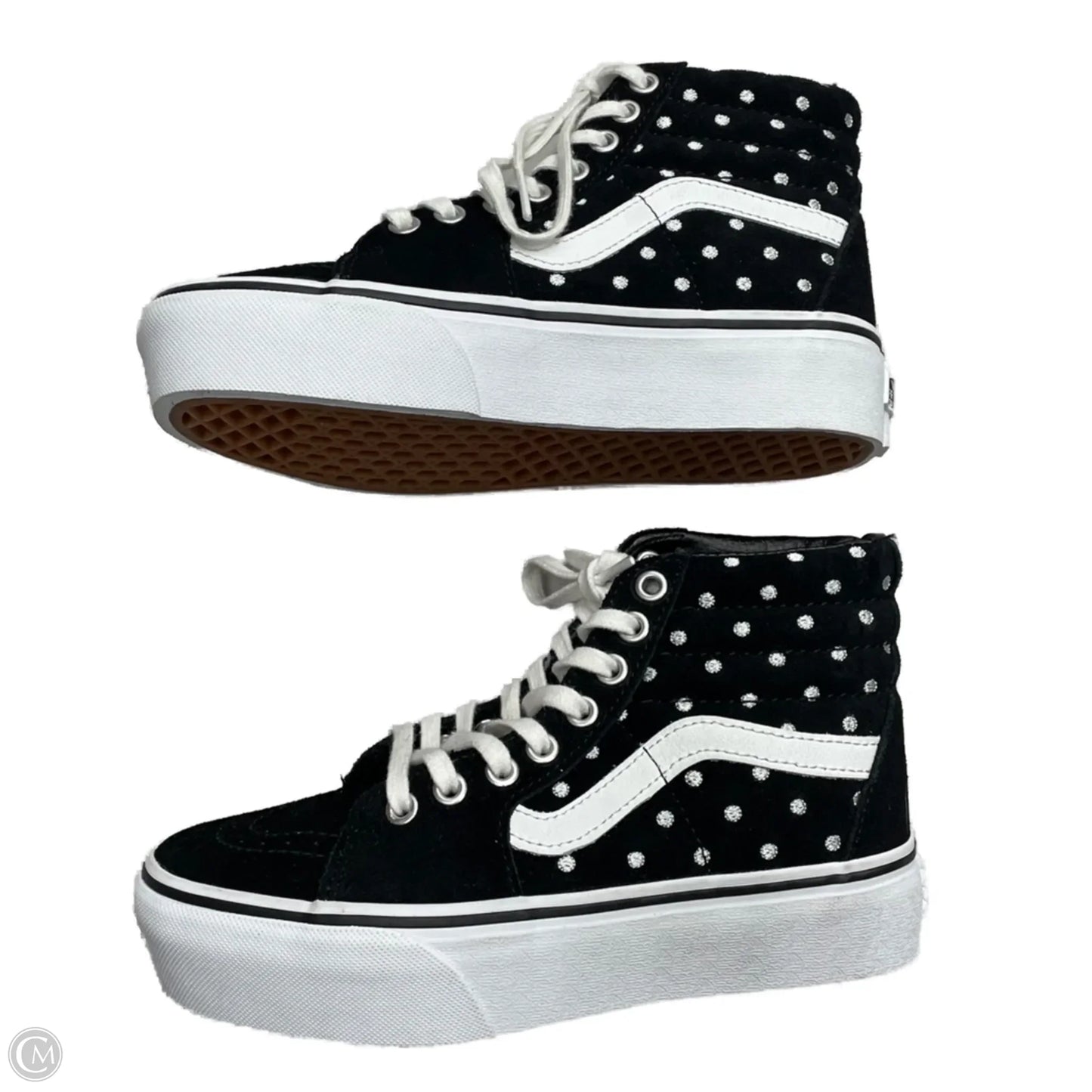 Shoes Sneakers By Vans In Black & White, Size: 5