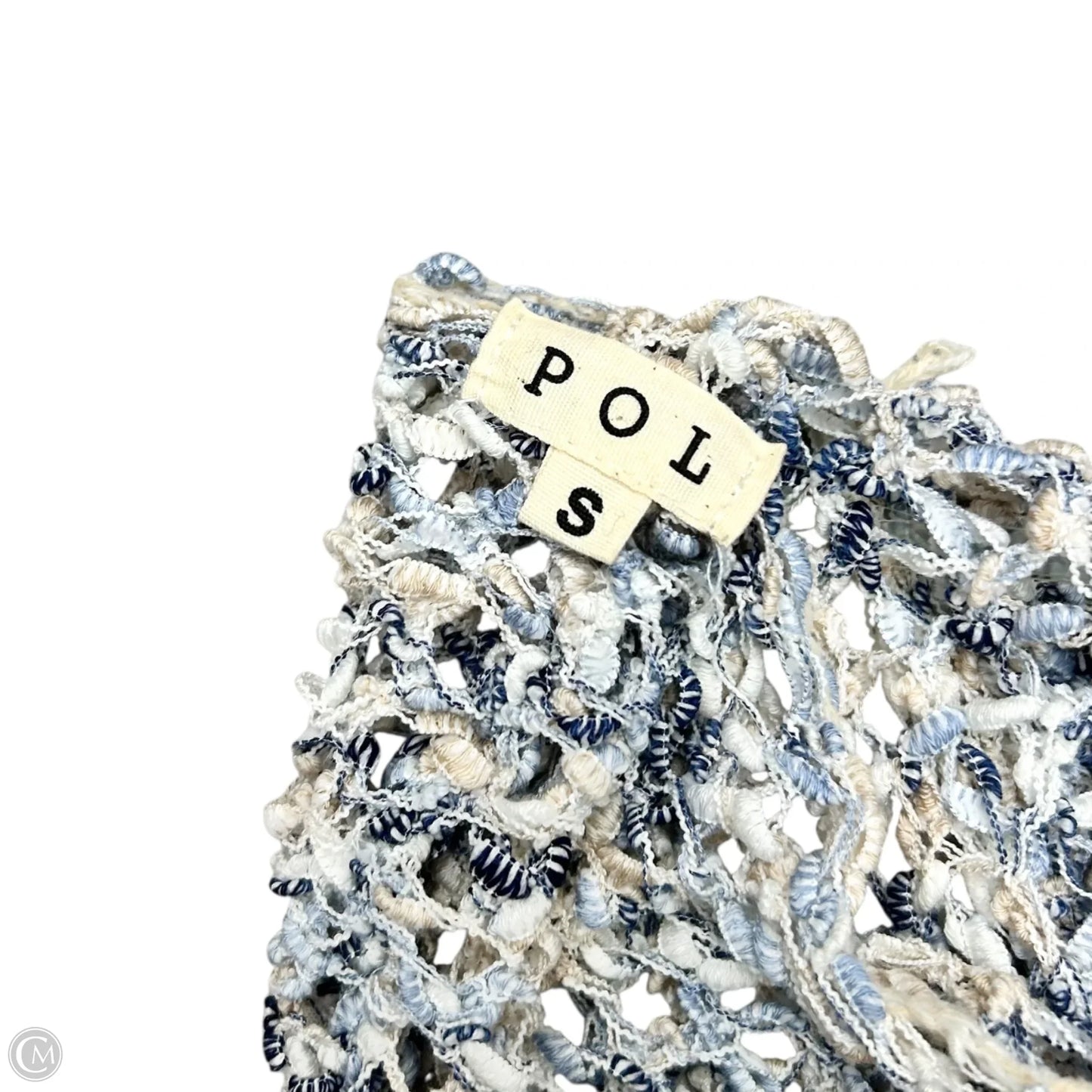 Sweater Cardigan By Pol In Blue & Cream, Size: S