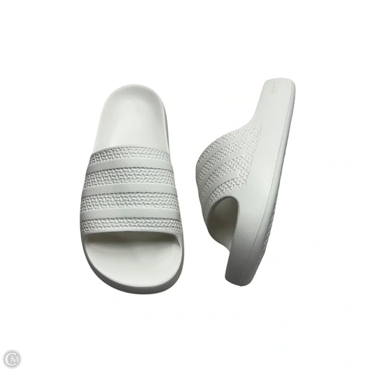 Sandals Heels Platform By Adidas In Ivory, Size: 9