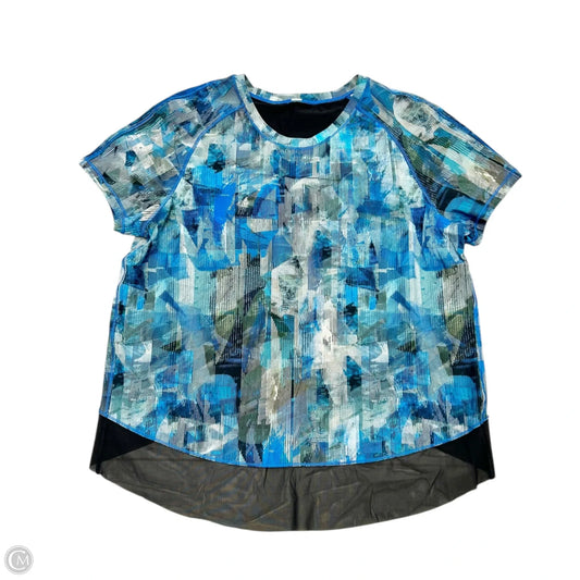 Athletic Top Short Sleeve By Lululemon In Blue, Size: S
