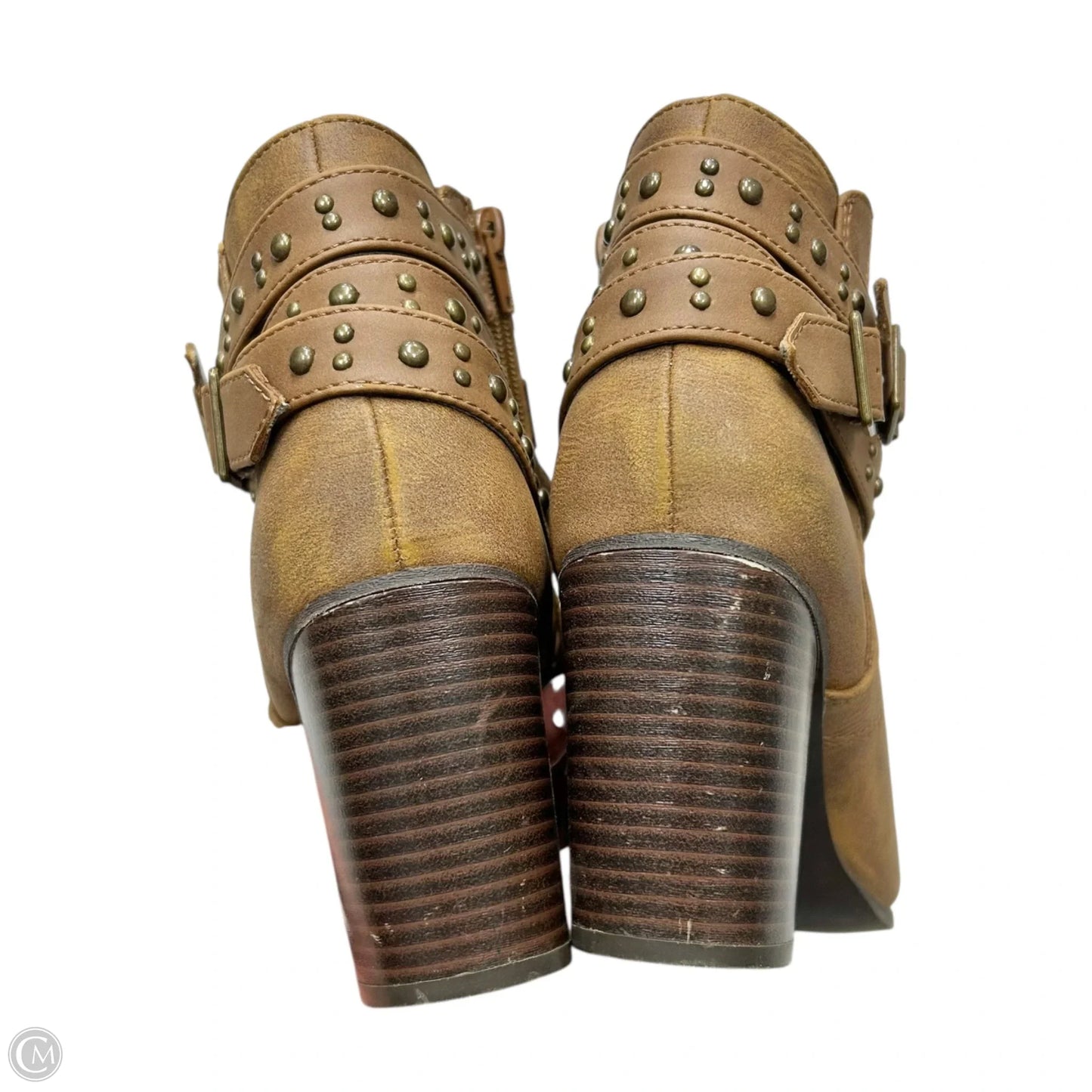 Boots Ankle Heels By Madden Girl In Tan, Size: 8.5