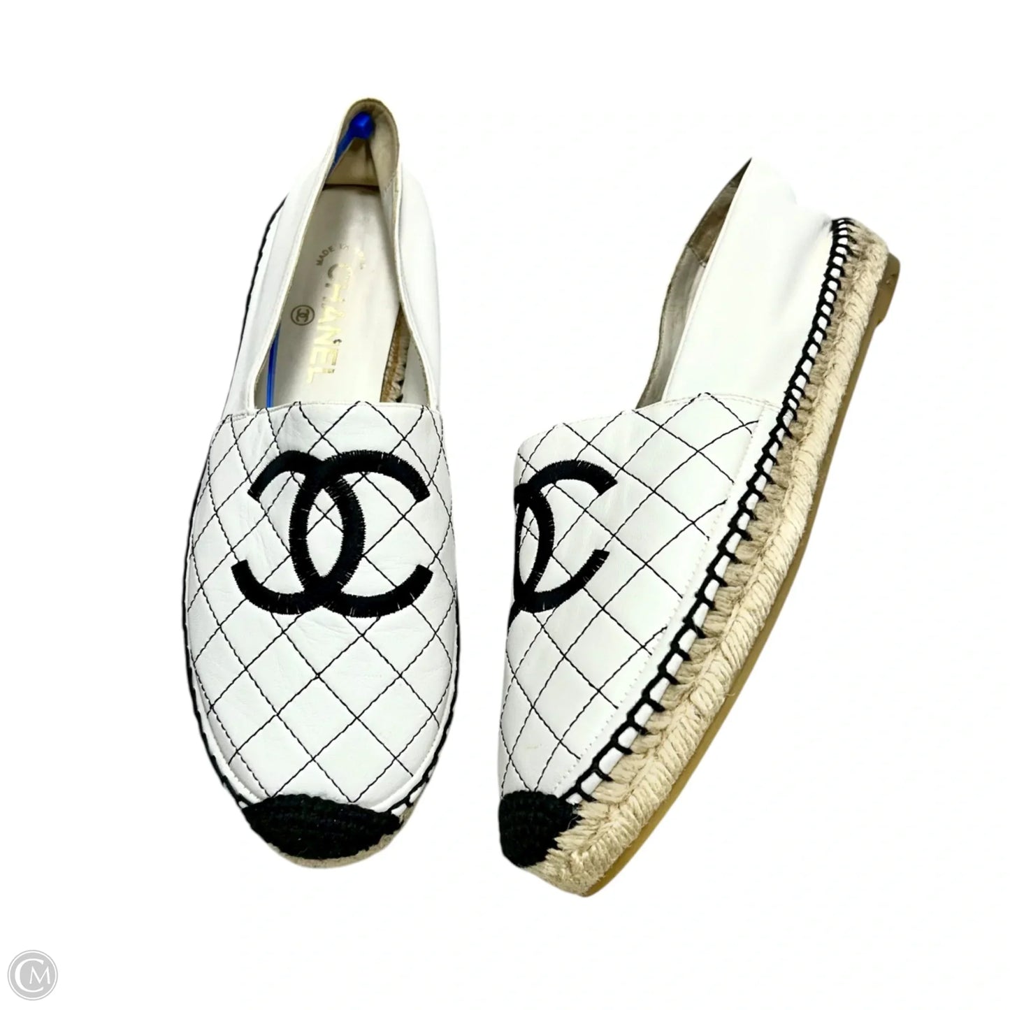 Shoes Luxury Designer By Chanel In Black & White, Size: 10.5