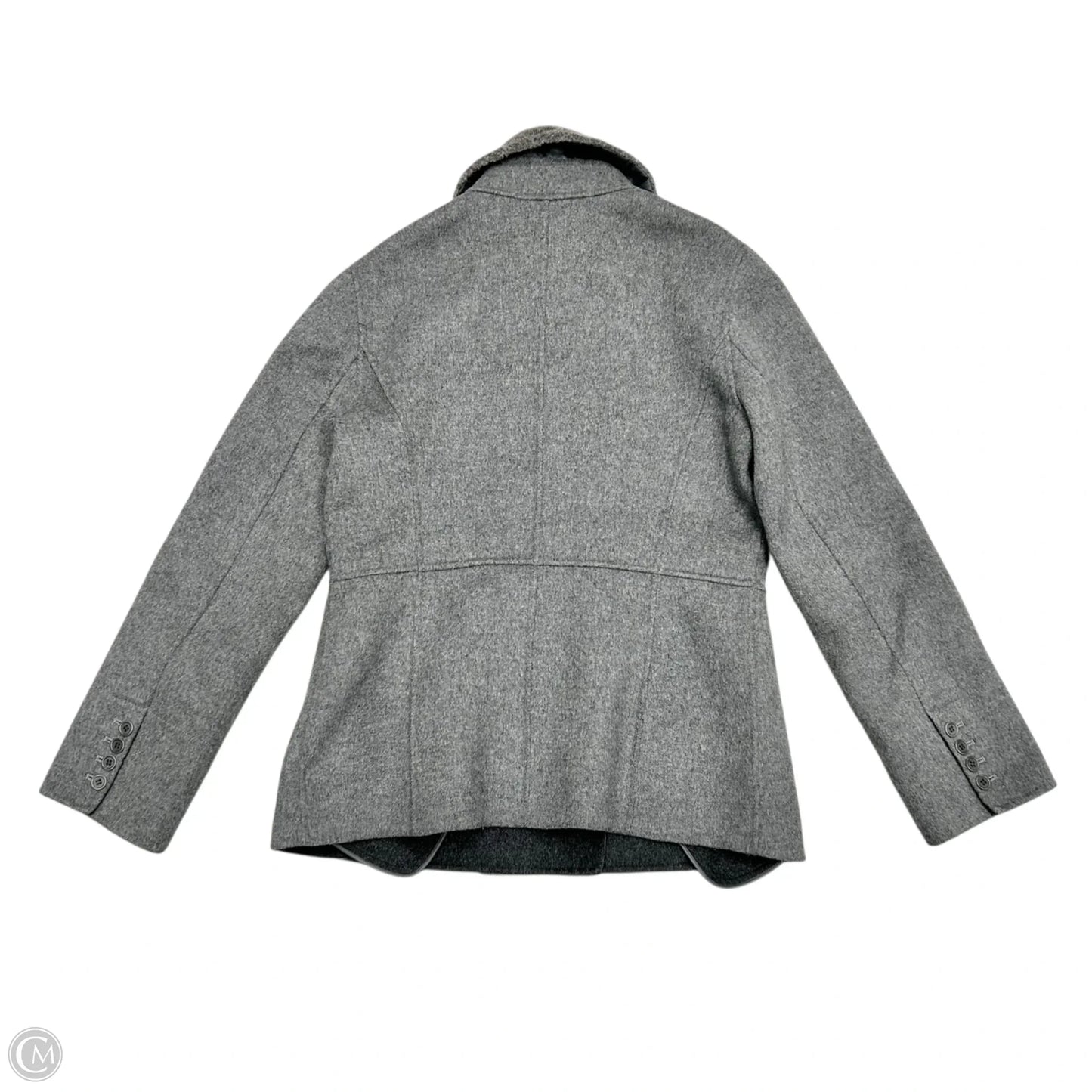 Coat Peacoat By Calvin Klein In Grey, Size: M