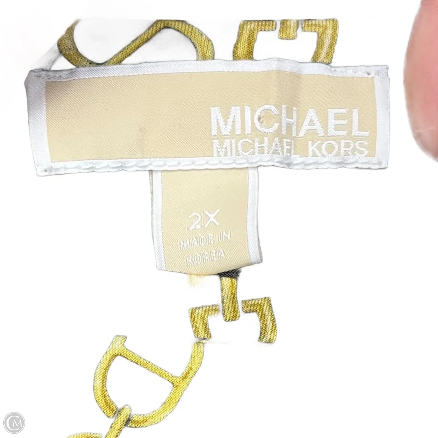 Dress Casual Midi By Michael By Michael Kors In Black & Gold, Size: 2x