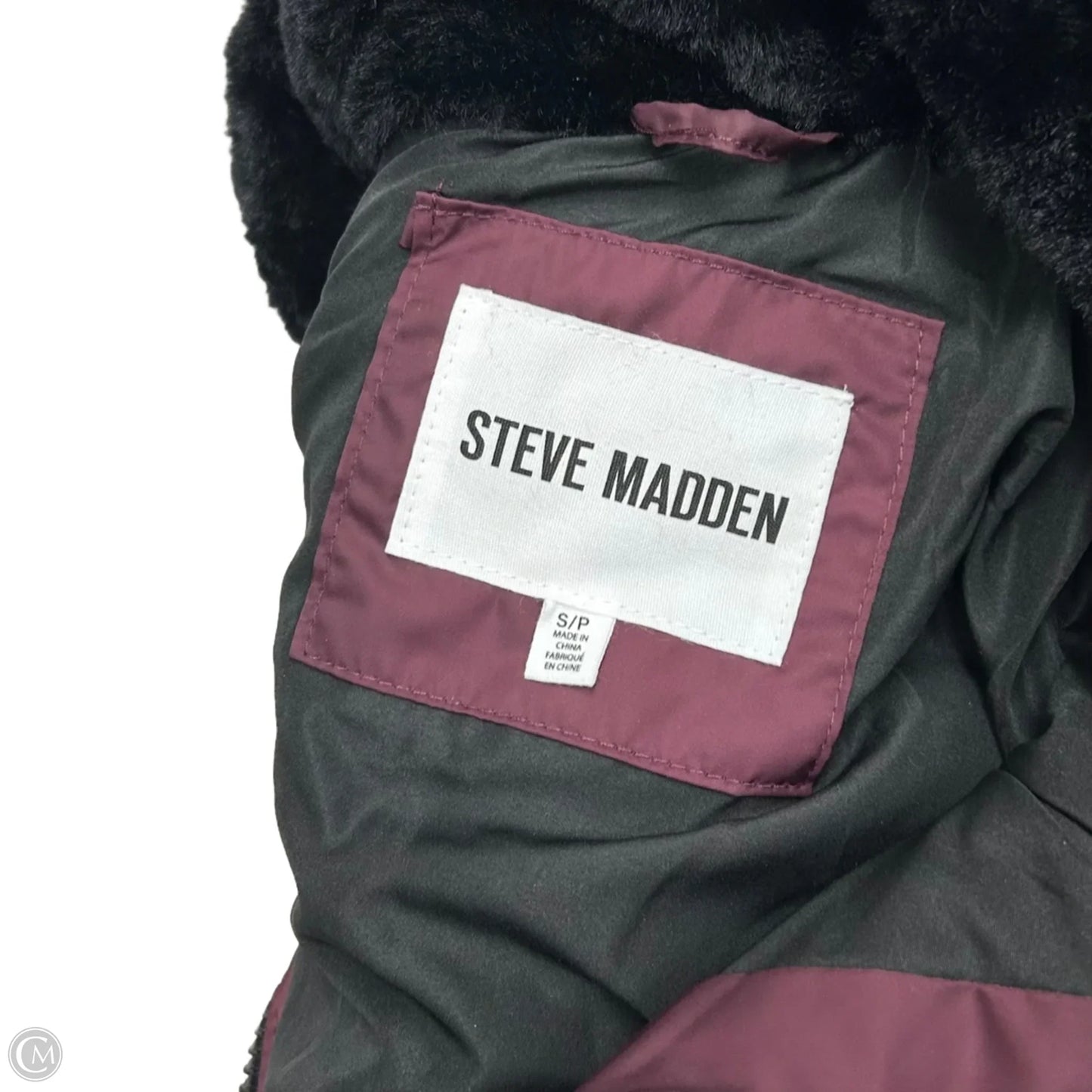 Coat Puffer & Quilted By Steve Madden In Maroon, Size: S