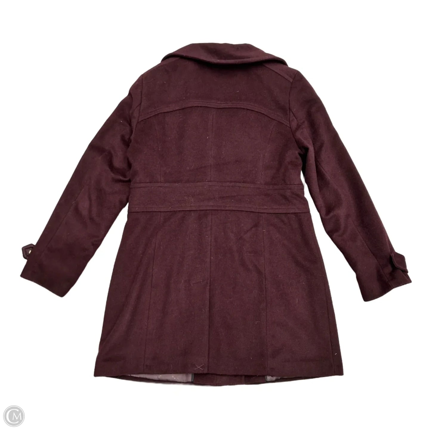 Coat Peacoat By Cole-haan In Maroon, Size: M
