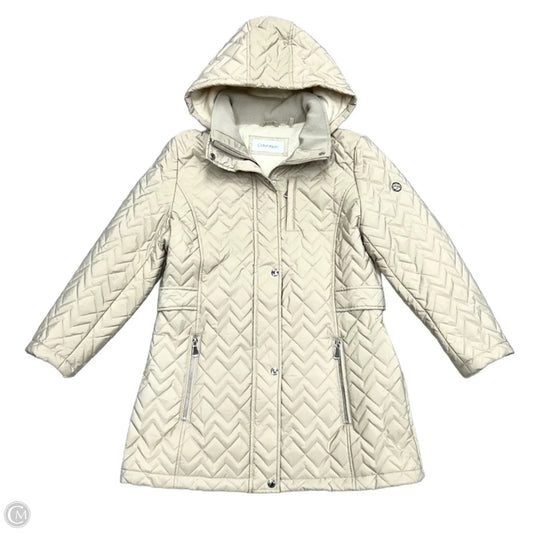 Coat Puffer & Quilted By Calvin Klein In Tan, Size: L