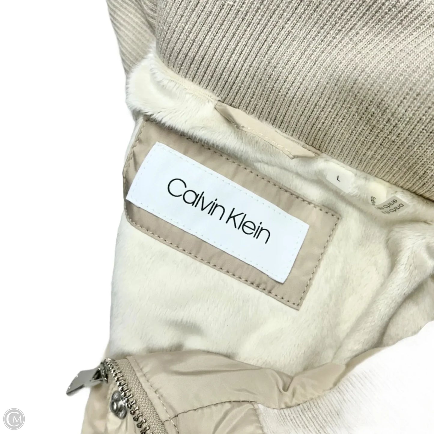 Coat Puffer & Quilted By Calvin Klein In Tan, Size: L