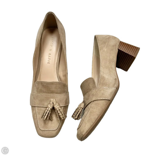 Shoes Heels Block By Kelly And Katie In Tan, Size: 7.5