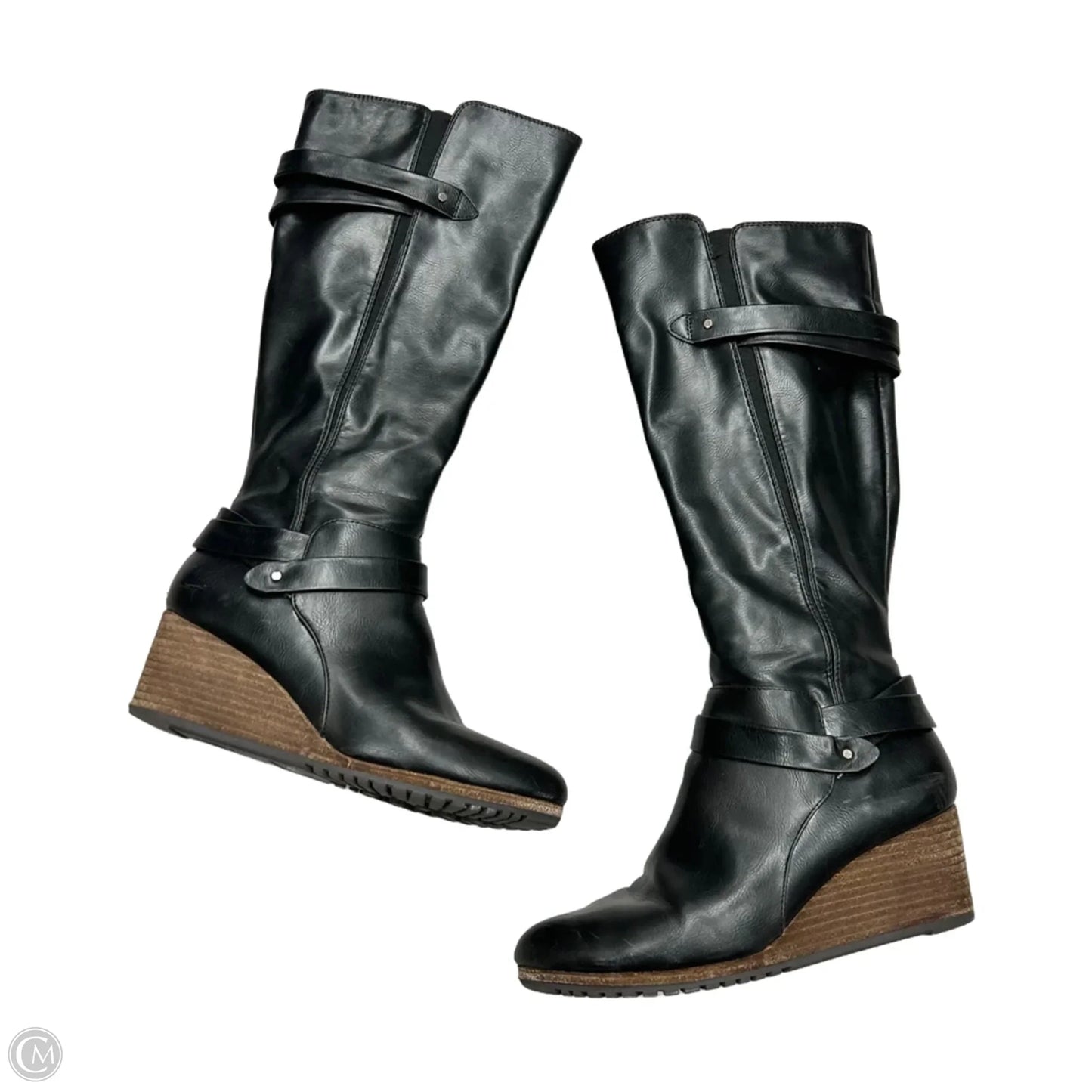 Boots Mid-calf Heels By Dr Scholls In Black, Size: 8