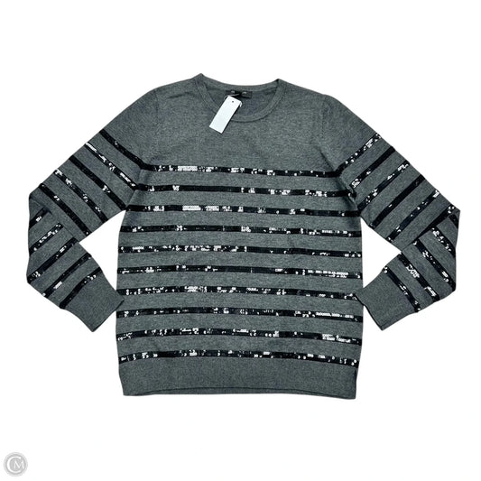 Top Long Sleeve By Ann Taylor In Black & Grey, Size: Lp