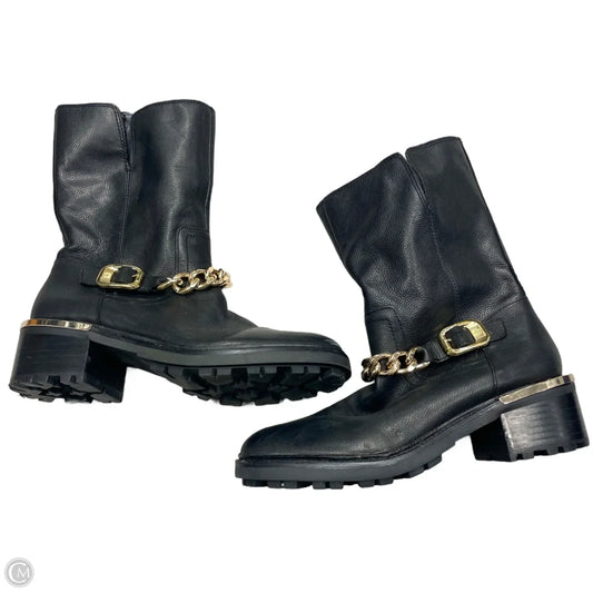 Boots Mid-calf Flats By Vince Camuto In Black & Gold, Size: 8