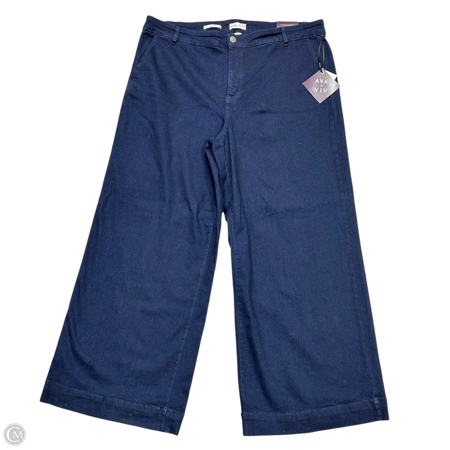Jeans Wide Leg By Ava & Viv In Blue Denim, Size: 20