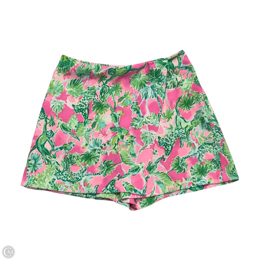 Skort Designer By Lilly Pulitzer In Green & Pink, Size: M