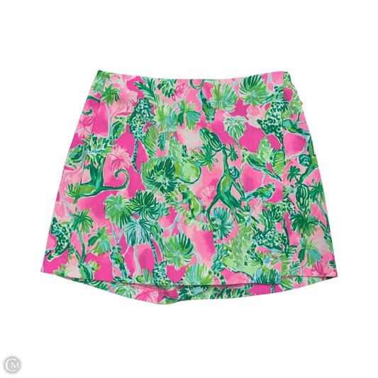 Skort Designer By Lilly Pulitzer In Green & Pink, Size: 2