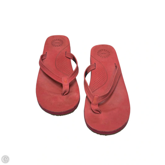 Sandals Designer By Ugg In Red, Size: 7