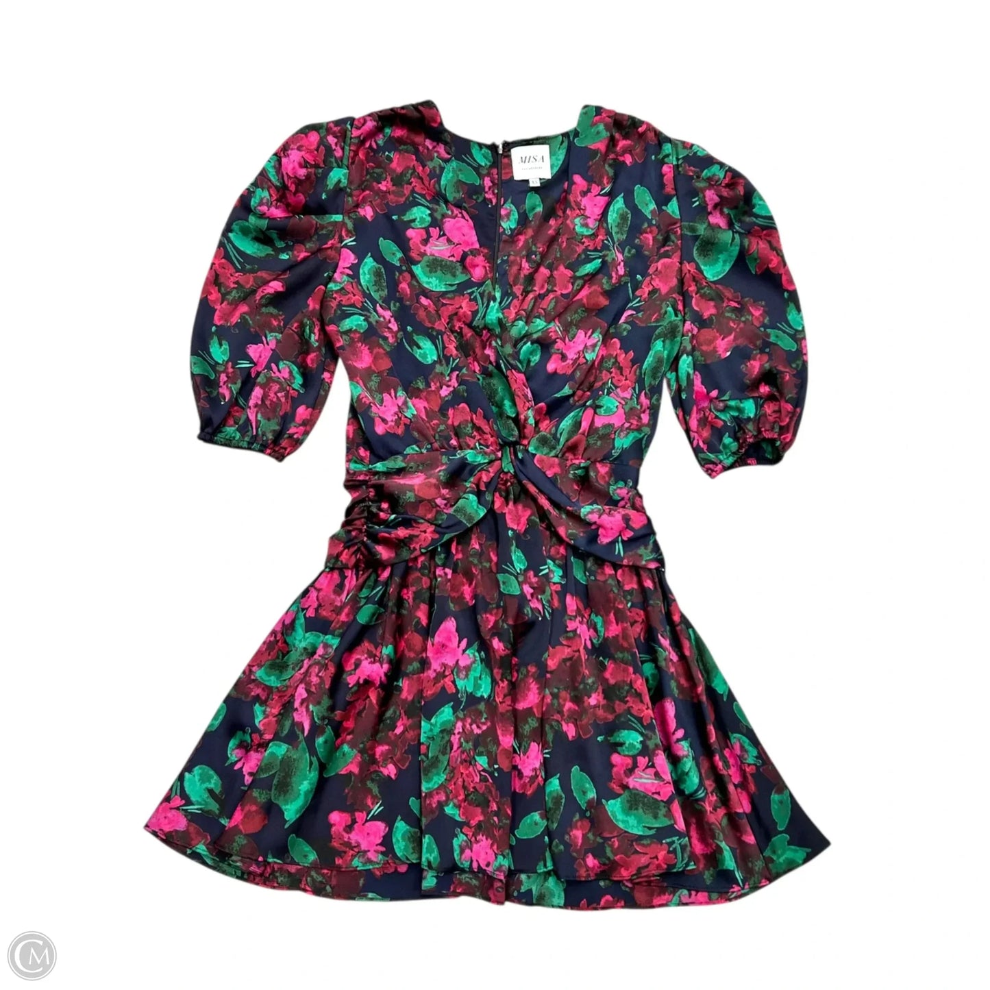 Dress Designer By Misa In Navy, Green & Pink, Size: Xs