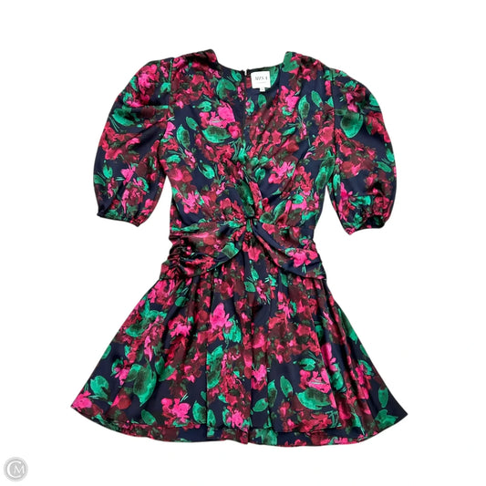 Dress Designer By Misa In Navy, Green & Pink, Size: Xs