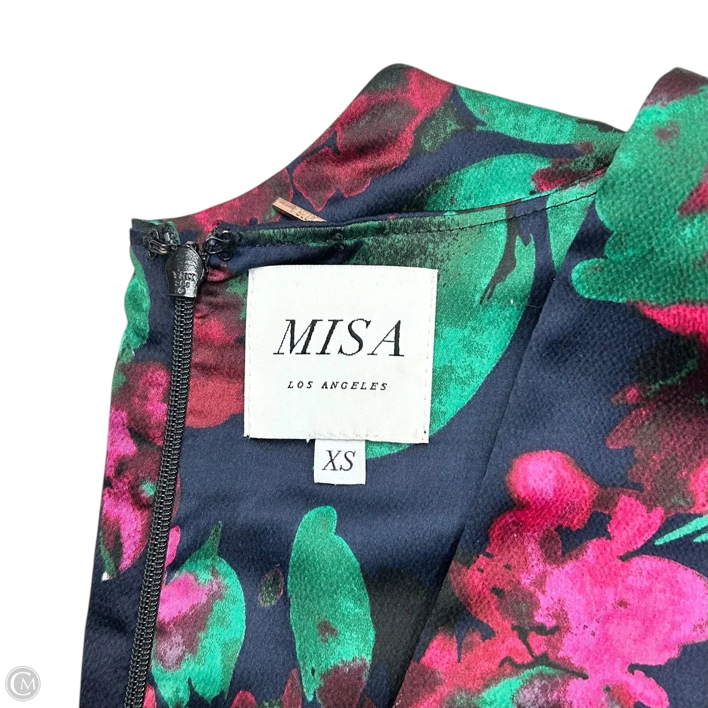 Dress Designer By Misa In Navy, Green & Pink, Size: Xs