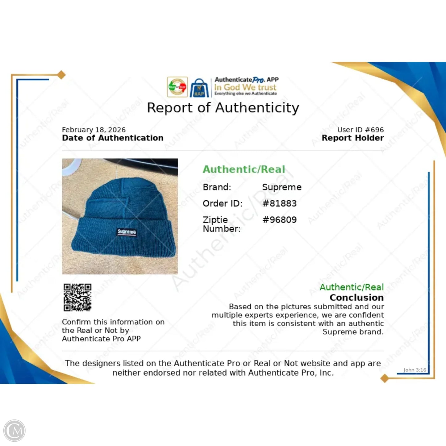 Hat Luxury Designer By Supreme