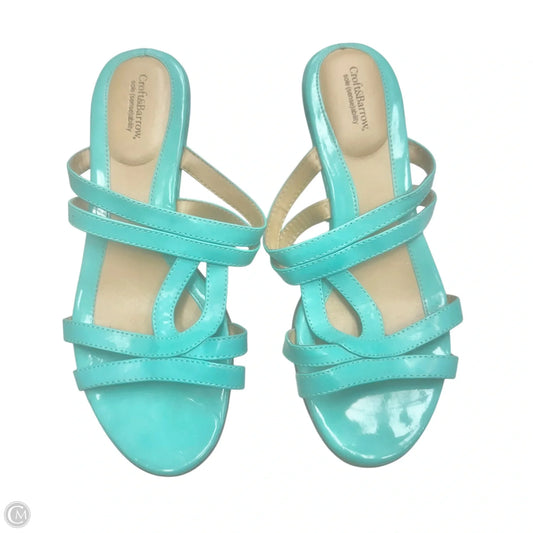 Sandals Heels Wedge By Croft And Barrow In Aqua, Size: 7