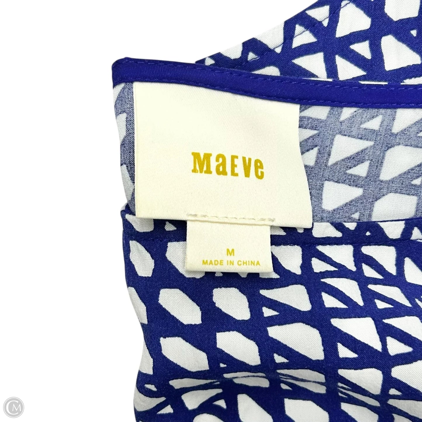 Dress Casual Midi By Maeve In Blue & White, Size: M
