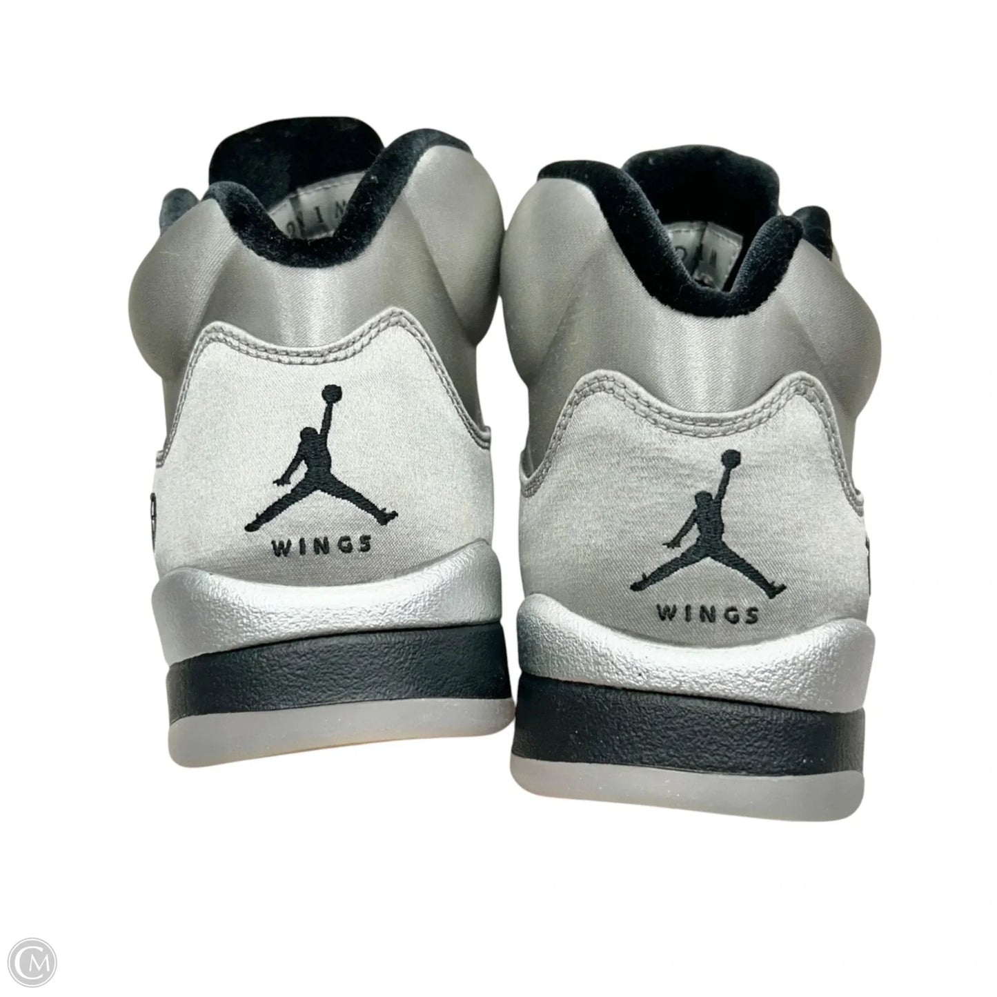 Shoes Luxury Designer By Jordan In Silver, Size: 7