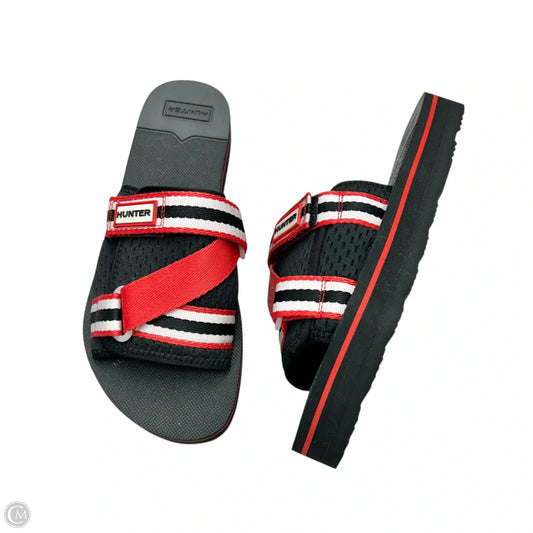 Sandals Heels Platform By Hunter In Black & Red, Size: 9
