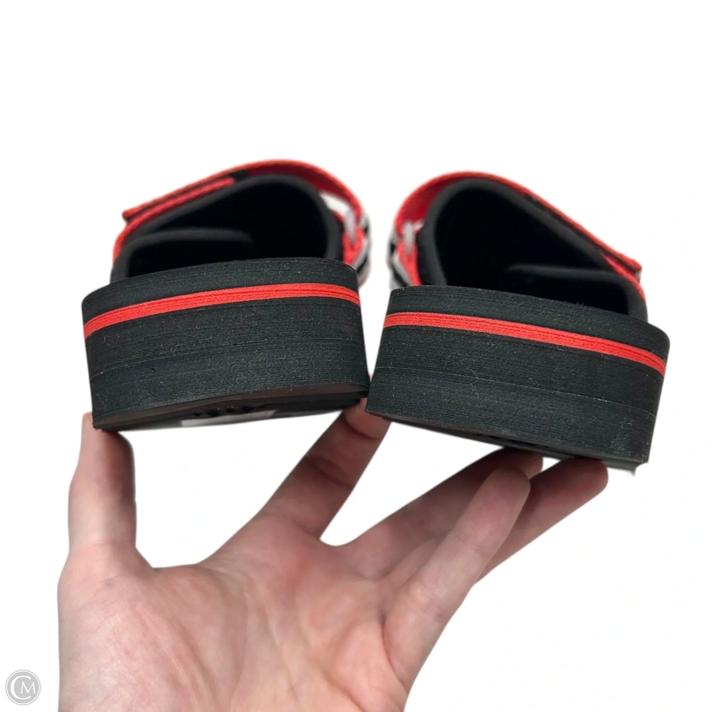 Sandals Heels Platform By Hunter In Black & Red, Size: 9