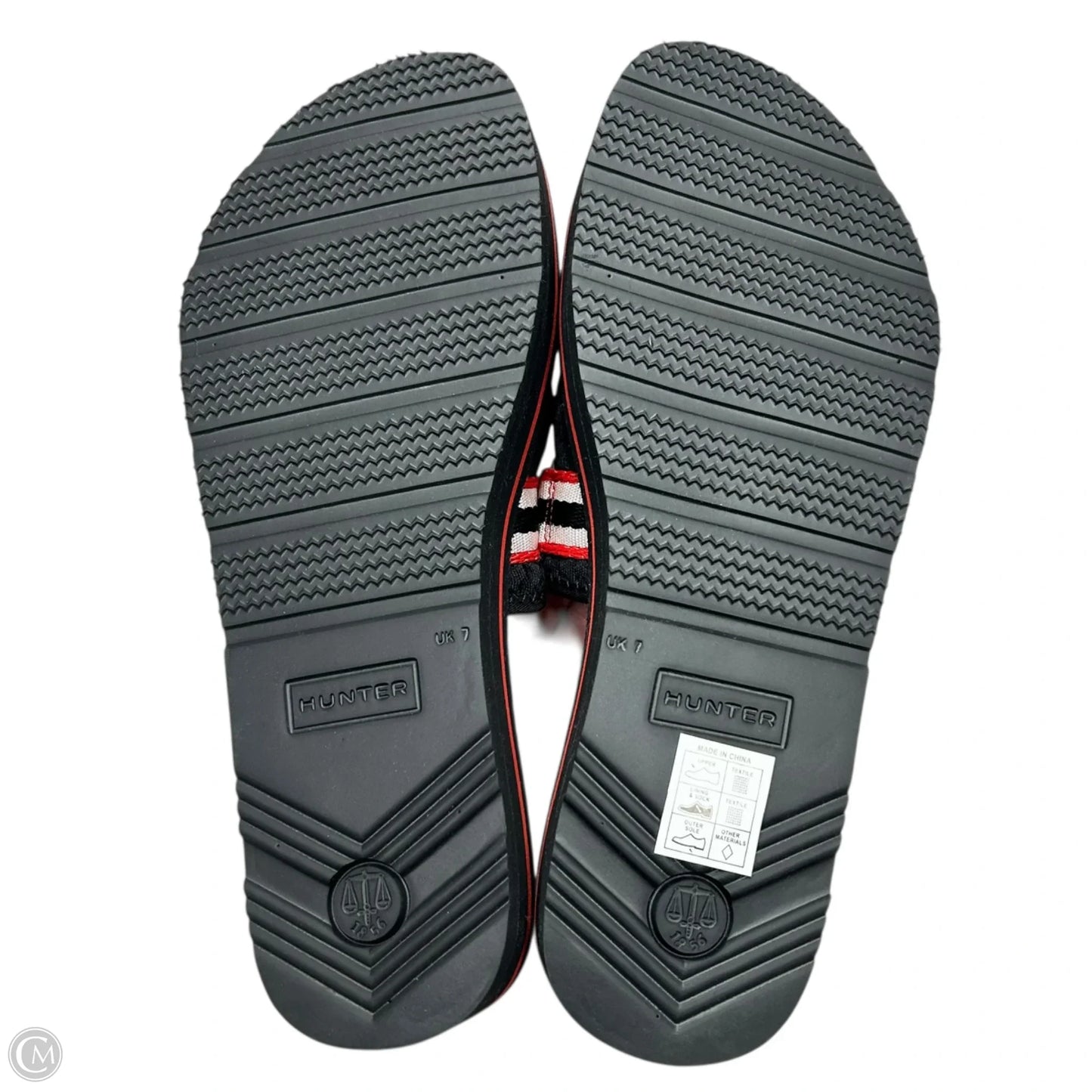 Sandals Heels Platform By Hunter In Black & Red, Size: 9