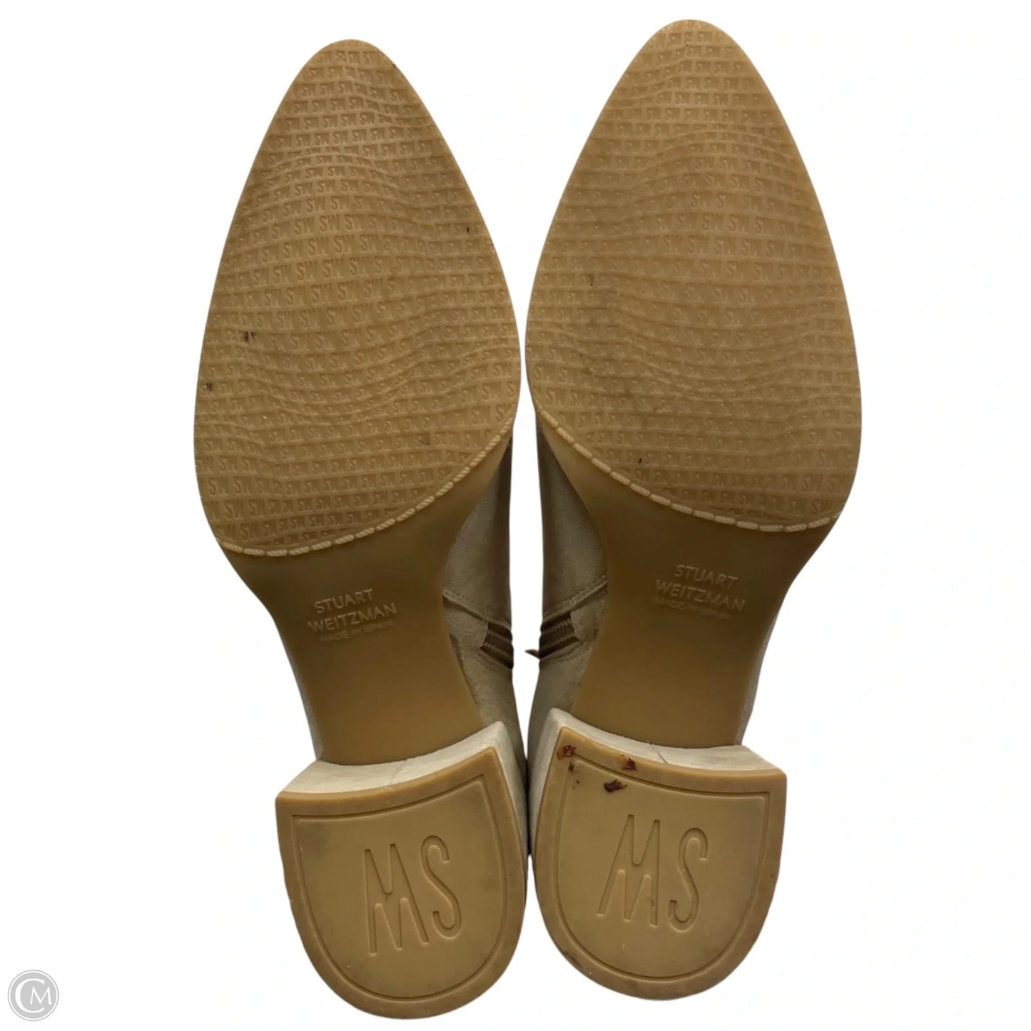 Boots Designer By Stuart Weitzman In Cream, Size: 5