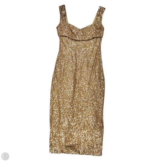 Dress Casual Midi By Badgley Mischka In Bronze, Size: Xs