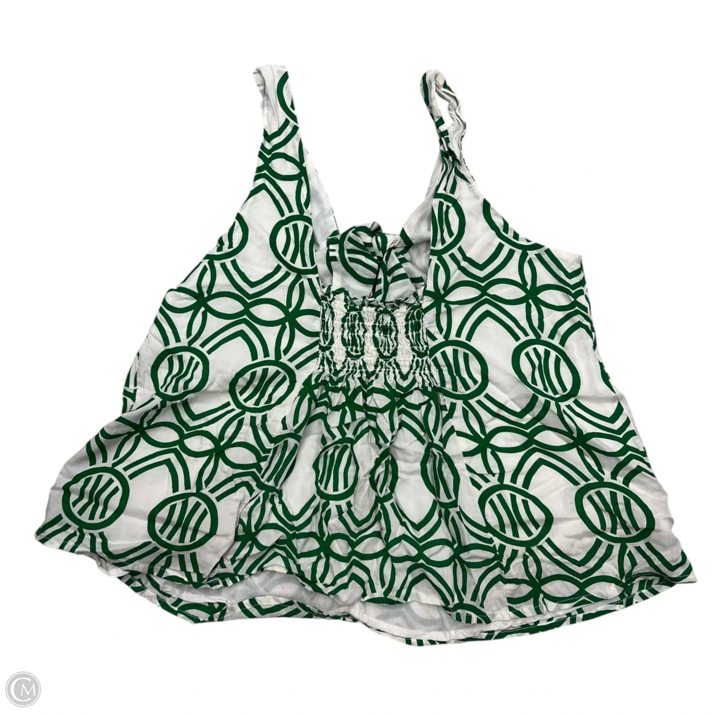 Top Sleeveless By Maeve In Green & White, Size: Xs