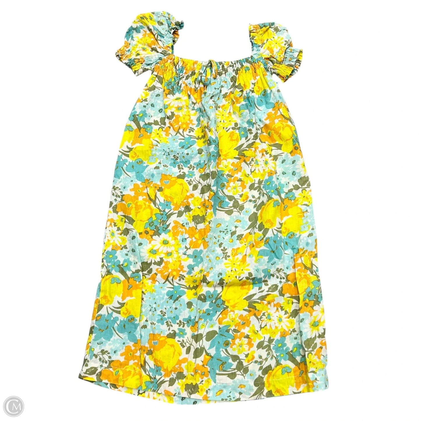 Dress Casual Maxi By Faithfull The Brand In Blue & Yellow, Size: Xs