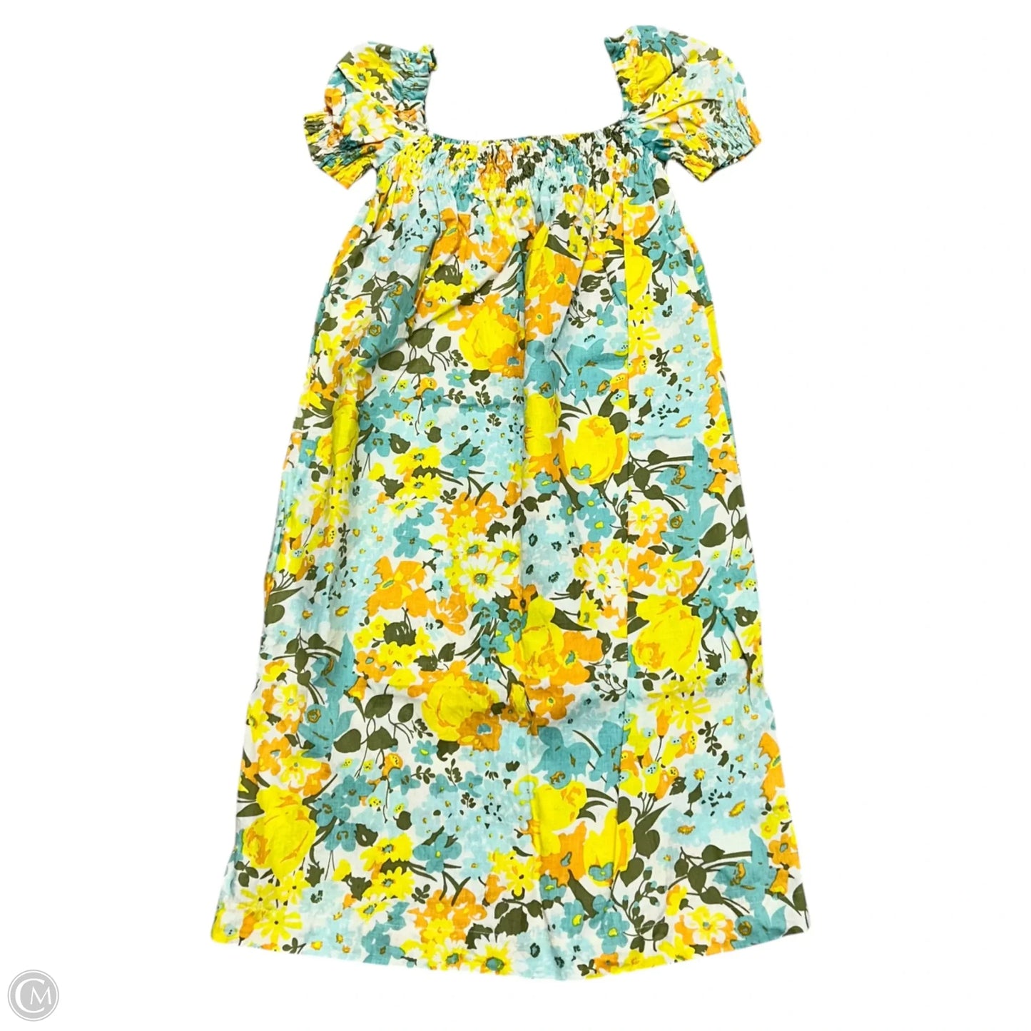 Dress Casual Maxi By Faithfull The Brand In Blue & Yellow, Size: Xs