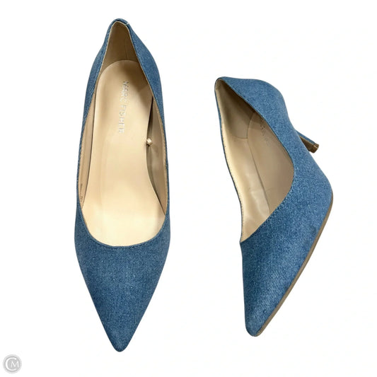 Shoes Heels Kitten By Marc Fisher In Blue Denim, Size: 6.5