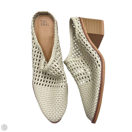 Shoes Heels Block By Time And Tru In Cream, Size: 9