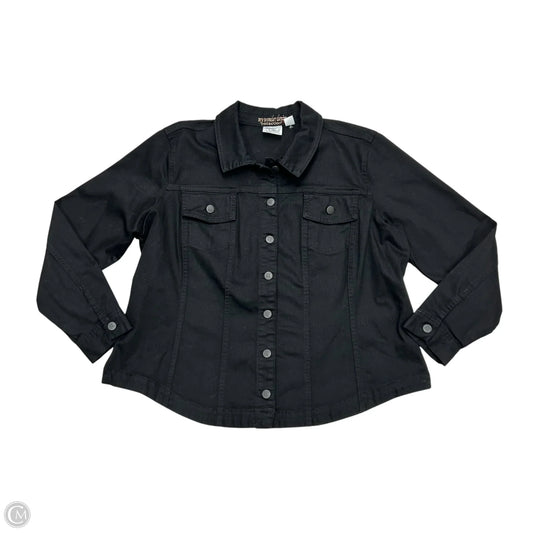 Jacket Denim By Women With Control In Black Denim, Size: 1x