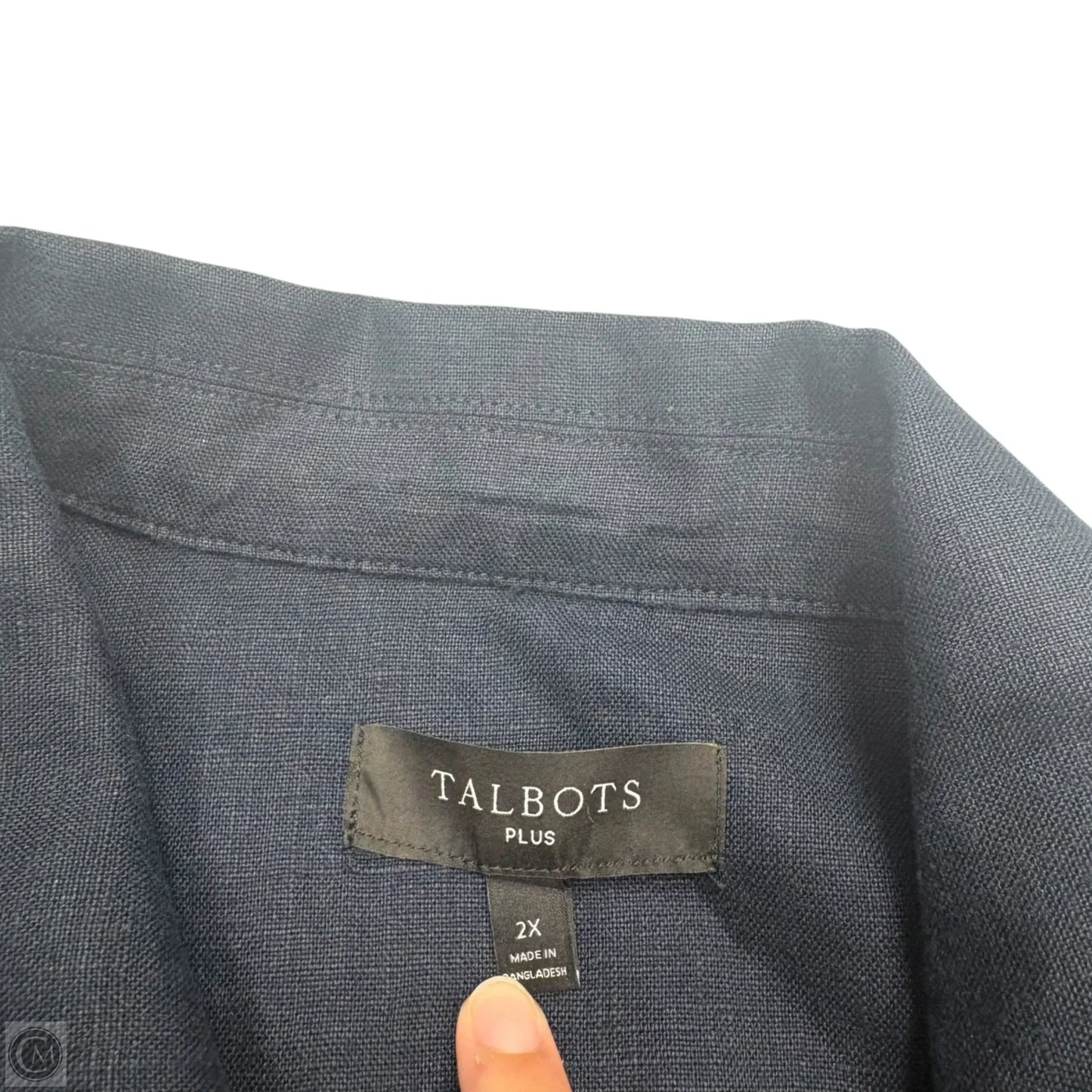 Jacket Shirt By Talbots In Navy, Size: 2x