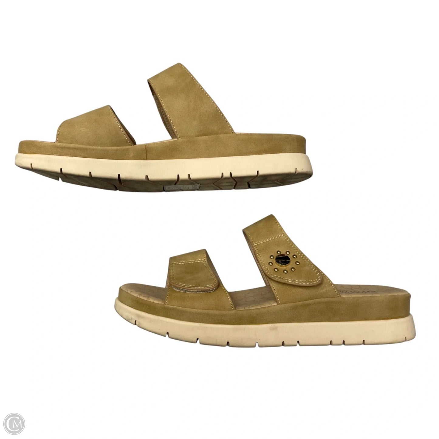 Sandals Heels Wedge By Spring Step In Tan, Size: 8.5