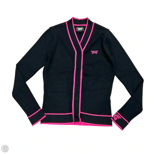 Sweater Cardigan By Pxg In Black & Pink, Size: Xs