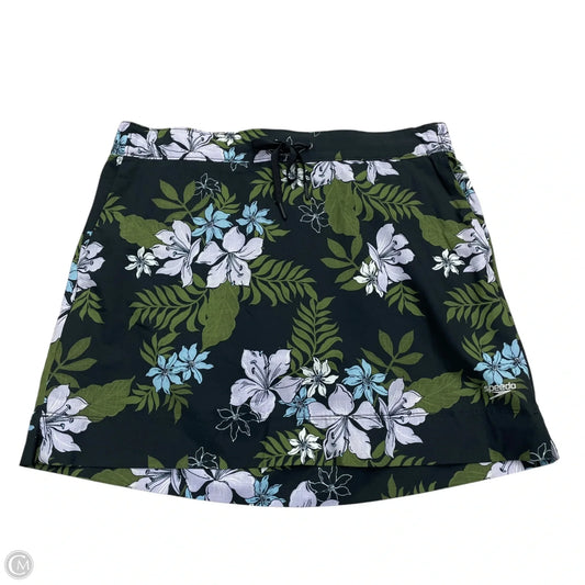 Athletic Skort By Speedo In Floral Print, Size: L