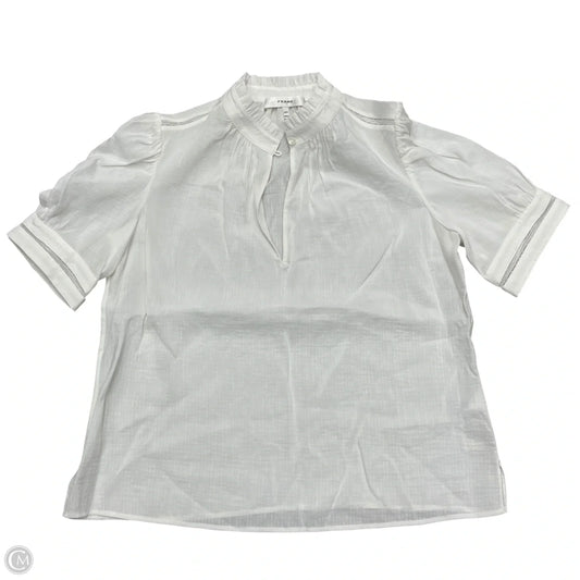 Top Short Sleeve By Frame In White, Size: M